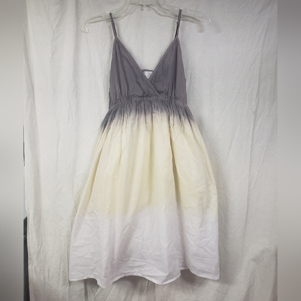 ombre tie dye sun dress-gray yellow white Sz 2 Summer Boho Fairy Hippie Babydoll